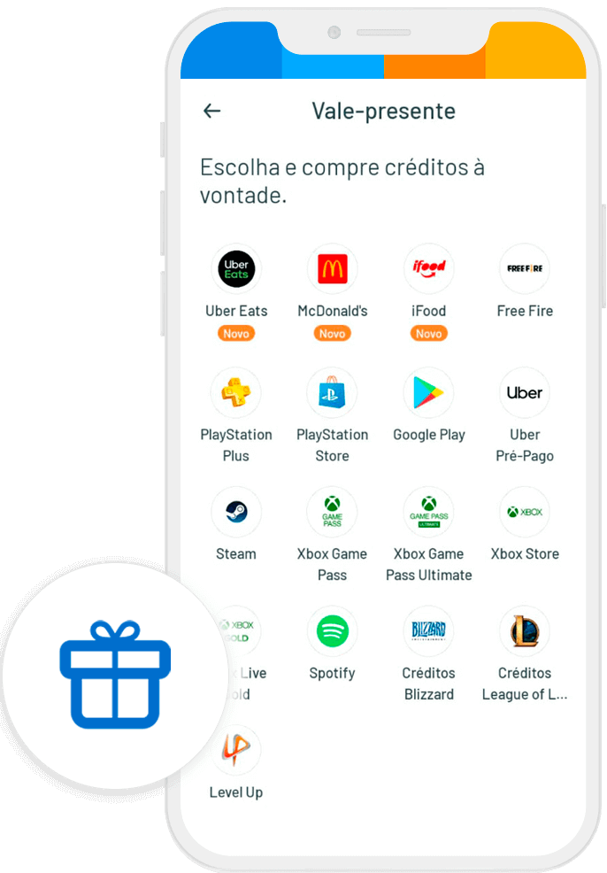 Créditos Google Play com Pix - Vales-presente